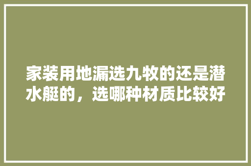 家装用地漏选九牧的还是潜水艇的，选哪种材质比较好，自己装修准备什么地漏好。 家装用地漏选九牧的还是潜水艇的，选哪种材质比较好，自己装修准备什么地漏好。 装修知识
