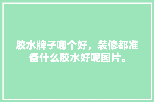 胶水牌子哪个好，装修都准备什么胶水好呢图片。 胶水牌子哪个好，装修都准备什么胶水好呢图片。 买房须知