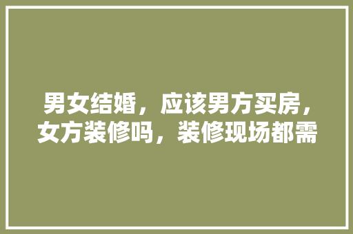 男女结婚，应该男方买房，女方装修吗，装修现场都需要准备什么东西。 男女结婚，应该男方买房，女方装修吗，装修现场都需要准备什么东西。 二手房