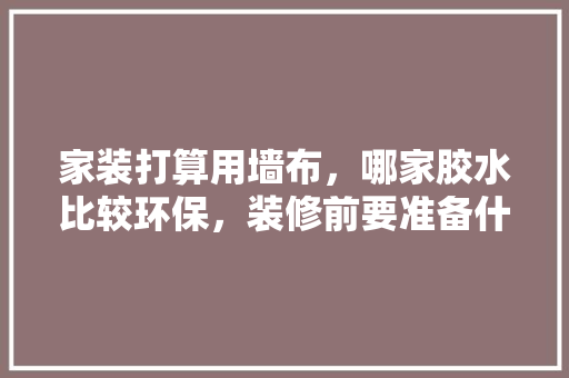 家装打算用墙布，哪家胶水比较环保，装修前要准备什么胶水呢视频。 家装打算用墙布，哪家胶水比较环保，装修前要准备什么胶水呢视频。 二手房