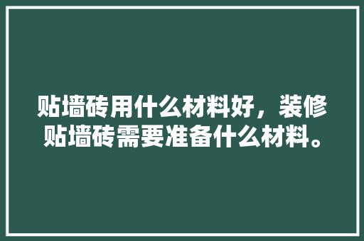 贴墙砖用什么材料好，装修贴墙砖需要准备什么材料。 贴墙砖用什么材料好，装修贴墙砖需要准备什么材料。 家居装饰