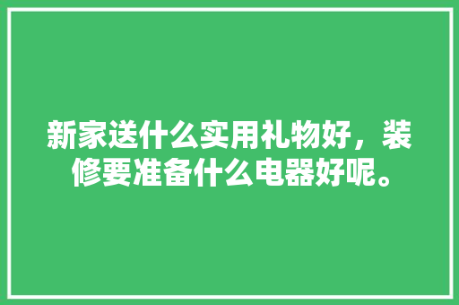 新家送什么实用礼物好，装修要准备什么电器好呢。 新家送什么实用礼物好，装修要准备什么电器好呢。 装修知识