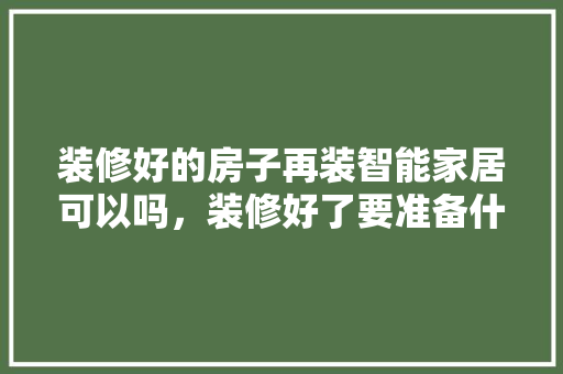 装修好的房子再装智能家居可以吗，装修好了要准备什么东西呢。 装修好的房子再装智能家居可以吗，装修好了要准备什么东西呢。 家居设计