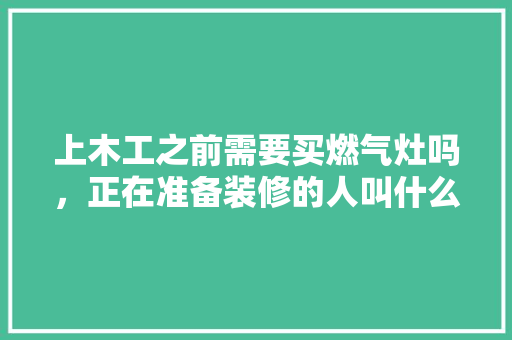 上木工之前需要买燃气灶吗，正在准备装修的人叫什么名字。 上木工之前需要买燃气灶吗，正在准备装修的人叫什么名字。 家居设计