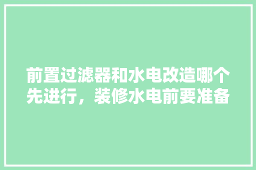 前置过滤器和水电改造哪个先进行，装修水电前要准备什么东西。 前置过滤器和水电改造哪个先进行，装修水电前要准备什么东西。 家居设计
