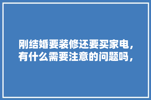 刚结婚要装修还要买家电，有什么需要注意的问题吗，家电装修什么时候准备比较好。 刚结婚要装修还要买家电，有什么需要注意的问题吗，家电装修什么时候准备比较好。 二手房