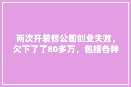 两次开装修公司创业失败，欠下了了80多万，包括各种贷款、信用卡、网贷、房贷，怎么办，开一个装修公司准备什么东西。 两次开装修公司创业失败，欠下了了80多万，包括各种贷款、信用卡、网贷、房贷，怎么办，开一个装修公司准备什么东西。 家居设计