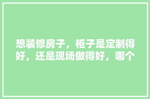想装修房子，柜子是定制得好，还是现场做得好，哪个更物美价廉，准备装修用什么方法好呢视频。 想装修房子，柜子是定制得好，还是现场做得好，哪个更物美价廉，准备装修用什么方法好呢视频。 二手房