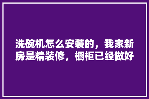 洗碗机怎么安装的，我家新房是精装修，橱柜已经做好了，这种怎么加装洗碗机呢，精装修验房准备什么东西好。 洗碗机怎么安装的，我家新房是精装修，橱柜已经做好了，这种怎么加装洗碗机呢，精装修验房准备什么东西好。 二手房