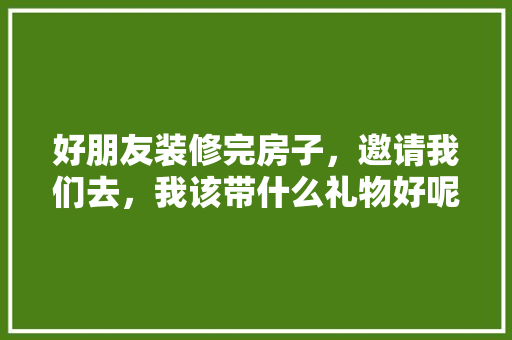 好朋友装修完房子，邀请我们去，我该带什么礼物好呢，装修都准备些什么东西。 好朋友装修完房子，邀请我们去，我该带什么礼物好呢，装修都准备些什么东西。 二手房