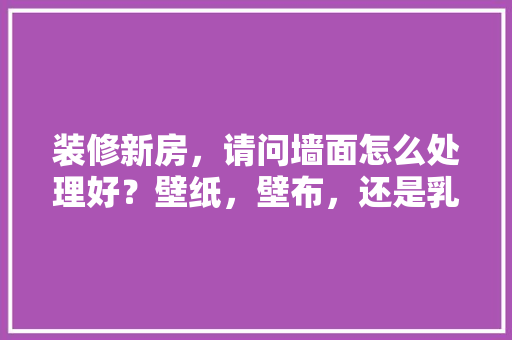 装修新房，请问墙面怎么处理好？壁纸，壁布，还是乳胶漆，经济实惠，性价比怎么样，要装修先准备什么好用的东西。 装修新房，请问墙面怎么处理好？壁纸，壁布，还是乳胶漆，经济实惠，性价比怎么样，要装修先准备什么好用的东西。 家居装饰