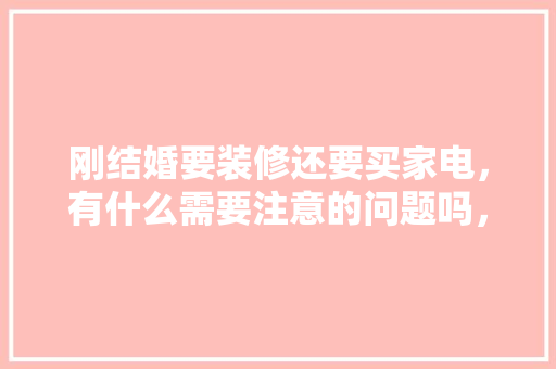 刚结婚要装修还要买家电，有什么需要注意的问题吗，装修家电需要准备什么东西。 刚结婚要装修还要买家电，有什么需要注意的问题吗，装修家电需要准备什么东西。 买房须知