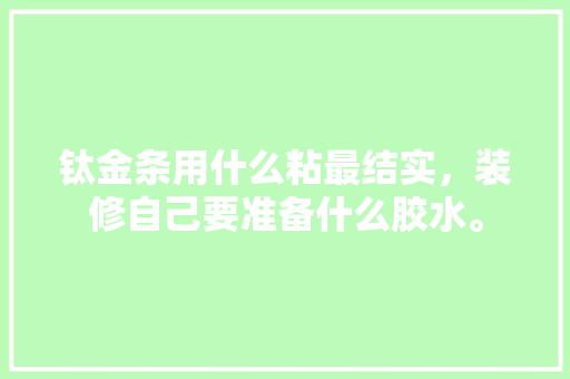 钛金条用什么粘最结实，装修自己要准备什么胶水。 钛金条用什么粘最结实，装修自己要准备什么胶水。 装修知识
