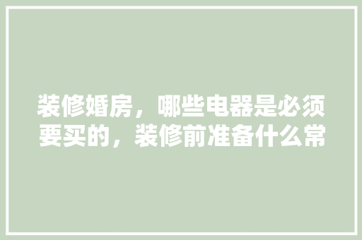 装修婚房，哪些电器是必须要买的，装修前准备什么常用东西呢。 装修婚房，哪些电器是必须要买的，装修前准备什么常用东西呢。 装修知识