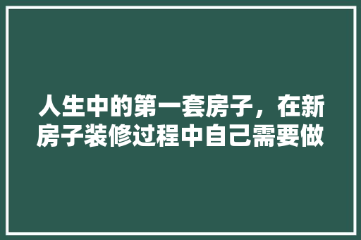 人生中的第一套房子，在新房子装修过程中自己需要做什么，新房装修进场前准备什么东西。 人生中的第一套房子，在新房子装修过程中自己需要做什么，新房装修进场前准备什么东西。 家居装饰