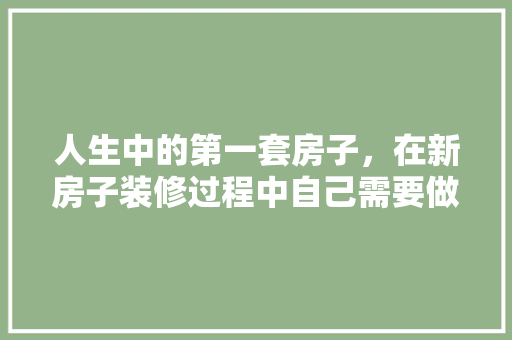 人生中的第一套房子，在新房子装修过程中自己需要做什么，装修房子先做什么准备工作。 人生中的第一套房子，在新房子装修过程中自己需要做什么，装修房子先做什么准备工作。 装修知识
