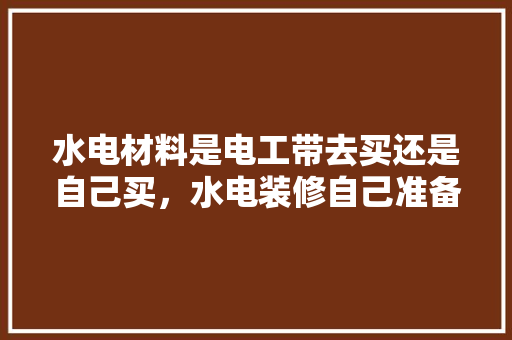 水电材料是电工带去买还是自己买，水电装修自己准备什么好呢。 水电材料是电工带去买还是自己买，水电装修自己准备什么好呢。 买房须知