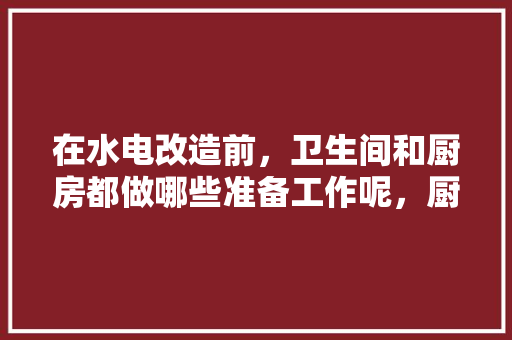 在水电改造前，卫生间和厨房都做哪些准备工作呢，厨房装修了要准备什么东西。 在水电改造前，卫生间和厨房都做哪些准备工作呢，厨房装修了要准备什么东西。 家居设计