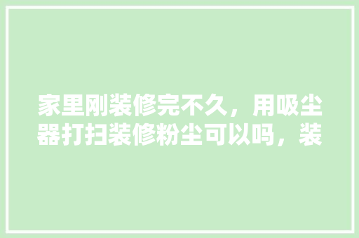 家里刚装修完不久，用吸尘器打扫装修粉尘可以吗，装修大扫除准备什么物品。 家里刚装修完不久，用吸尘器打扫装修粉尘可以吗，装修大扫除准备什么物品。 二手房