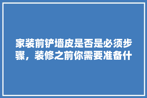 家装前铲墙皮是否是必须步骤，装修之前你需要准备什么东西。 家装前铲墙皮是否是必须步骤，装修之前你需要准备什么东西。 家居装饰