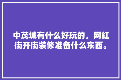 中茂城有什么好玩的，网红街开街装修准备什么东西。 中茂城有什么好玩的，网红街开街装修准备什么东西。 家居设计