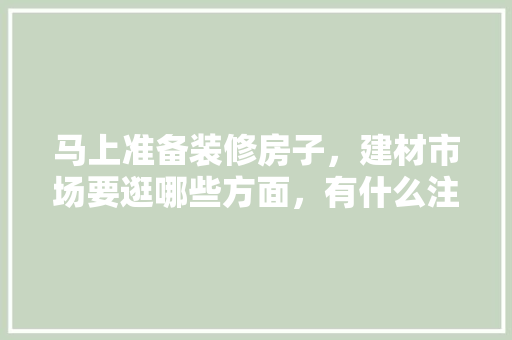 马上准备装修房子，建材市场要逛哪些方面，有什么注意事项，装修房子准备些什么东西?。 马上准备装修房子，建材市场要逛哪些方面，有什么注意事项，装修房子准备些什么东西?。 家居装饰