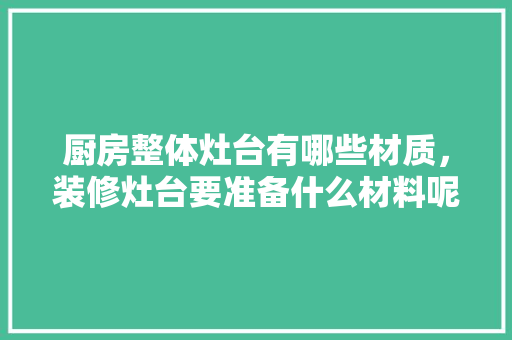 厨房整体灶台有哪些材质，装修灶台要准备什么材料呢。 厨房整体灶台有哪些材质，装修灶台要准备什么材料呢。 家居装饰