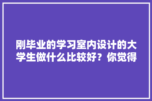 刚毕业的学习室内设计的大学生做什么比较好？你觉得家装顾问好还是设计师助理好，装修前需要做什么准备。 家居设计
