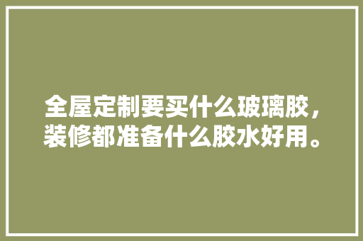 全屋定制要买什么玻璃胶，装修都准备什么胶水好用。 全屋定制要买什么玻璃胶，装修都准备什么胶水好用。 买房须知