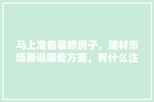马上准备装修房子，建材市场要逛哪些方面，有什么注意事项，二手房装修钱准备什么材料。 马上准备装修房子，建材市场要逛哪些方面，有什么注意事项，二手房装修钱准备什么材料。 装修知识