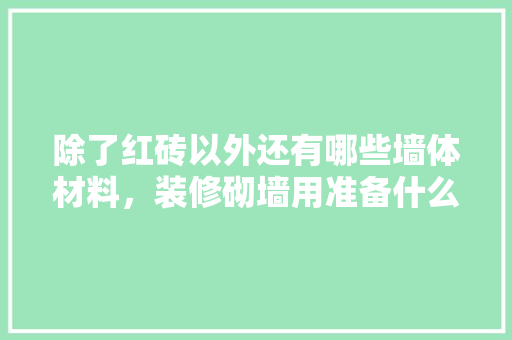 除了红砖以外还有哪些墙体材料，装修砌墙用准备什么材料好。 除了红砖以外还有哪些墙体材料，装修砌墙用准备什么材料好。 家居装饰
