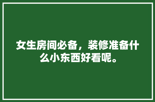女生房间必备，装修准备什么小东西好看呢。 女生房间必备，装修准备什么小东西好看呢。 装修知识