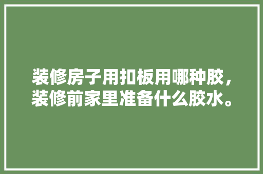 装修房子用扣板用哪种胶，装修前家里准备什么胶水。 装修房子用扣板用哪种胶，装修前家里准备什么胶水。 家居装饰