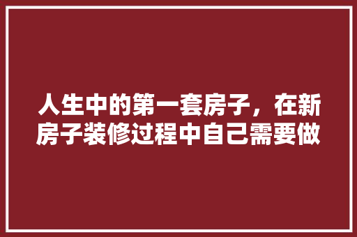 人生中的第一套房子，在新房子装修过程中自己需要做什么，准备装修前应该做什么准备。 人生中的第一套房子，在新房子装修过程中自己需要做什么，准备装修前应该做什么准备。 家居设计