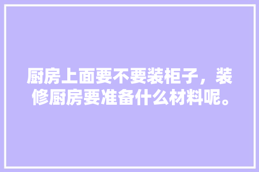 厨房上面要不要装柜子，装修厨房要准备什么材料呢。 厨房上面要不要装柜子，装修厨房要准备什么材料呢。 家居装饰
