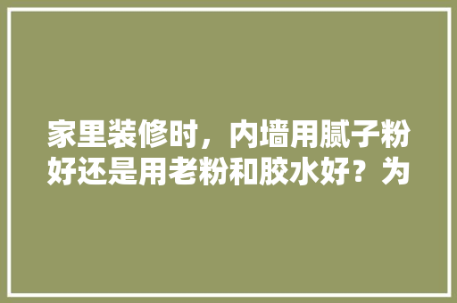 家里装修时，内墙用腻子粉好还是用老粉和胶水好？为什么，装修家里准备什么胶水好呢。 家里装修时，内墙用腻子粉好还是用老粉和胶水好？为什么，装修家里准备什么胶水好呢。 二手房