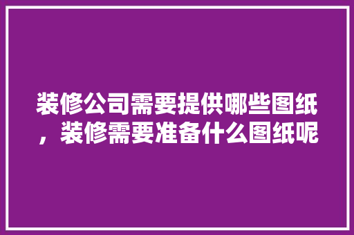 装修公司需要提供哪些图纸，装修需要准备什么图纸呢。 装修公司需要提供哪些图纸，装修需要准备什么图纸呢。 买房须知