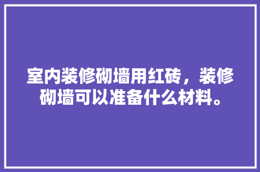 室内装修砌墙用红砖，装修砌墙可以准备什么材料。 室内装修砌墙用红砖，装修砌墙可以准备什么材料。 家居装饰