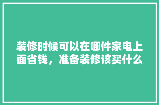 装修时候可以在哪件家电上面省钱，准备装修该买什么电器呢。 装修时候可以在哪件家电上面省钱，准备装修该买什么电器呢。 装修知识