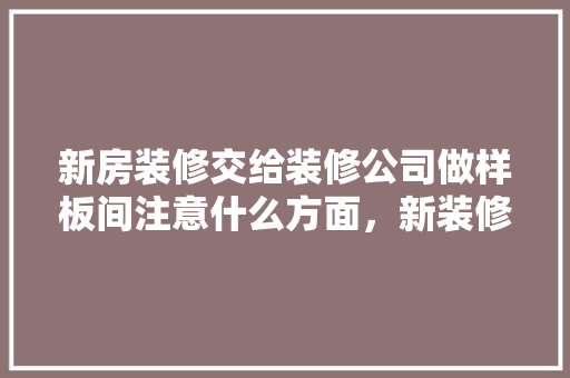 新房装修交给装修公司做样板间注意什么方面，新装修工地需要准备什么东西。 新房装修交给装修公司做样板间注意什么方面，新装修工地需要准备什么东西。 装修知识
