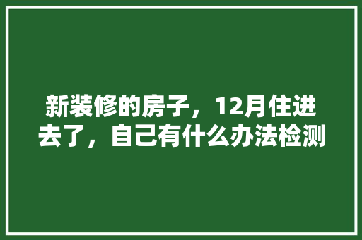 新装修的房子，12月住进去了，自己有什么办法检测甲醛，房屋装修测量要准备什么资料。 新装修的房子，12月住进去了，自己有什么办法检测甲醛，房屋装修测量要准备什么资料。 装修知识