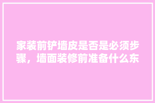 家装前铲墙皮是否是必须步骤，墙面装修前准备什么东西好。 家装前铲墙皮是否是必须步骤，墙面装修前准备什么东西好。 买房须知