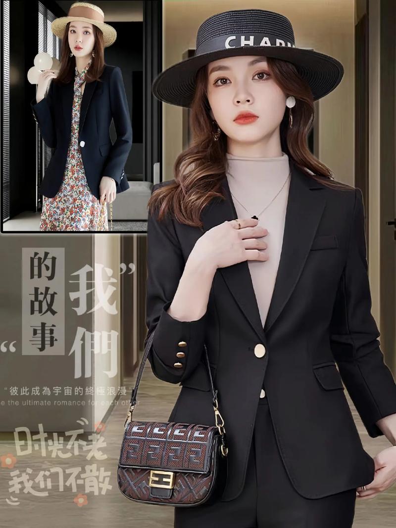 黑色戗驳领西装修身女款,时尚与品位的完美结合 黑色戗驳领西装修身女款,时尚与品位的完美结合 二手房